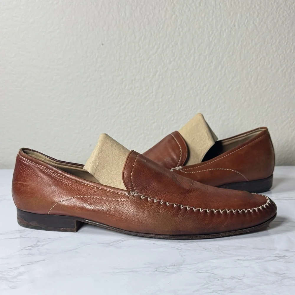 Johnston & Murphy Brown Leather Slip-On Loafers